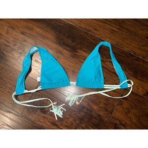 Aerie Blue Bikini Top with Seashell Ties